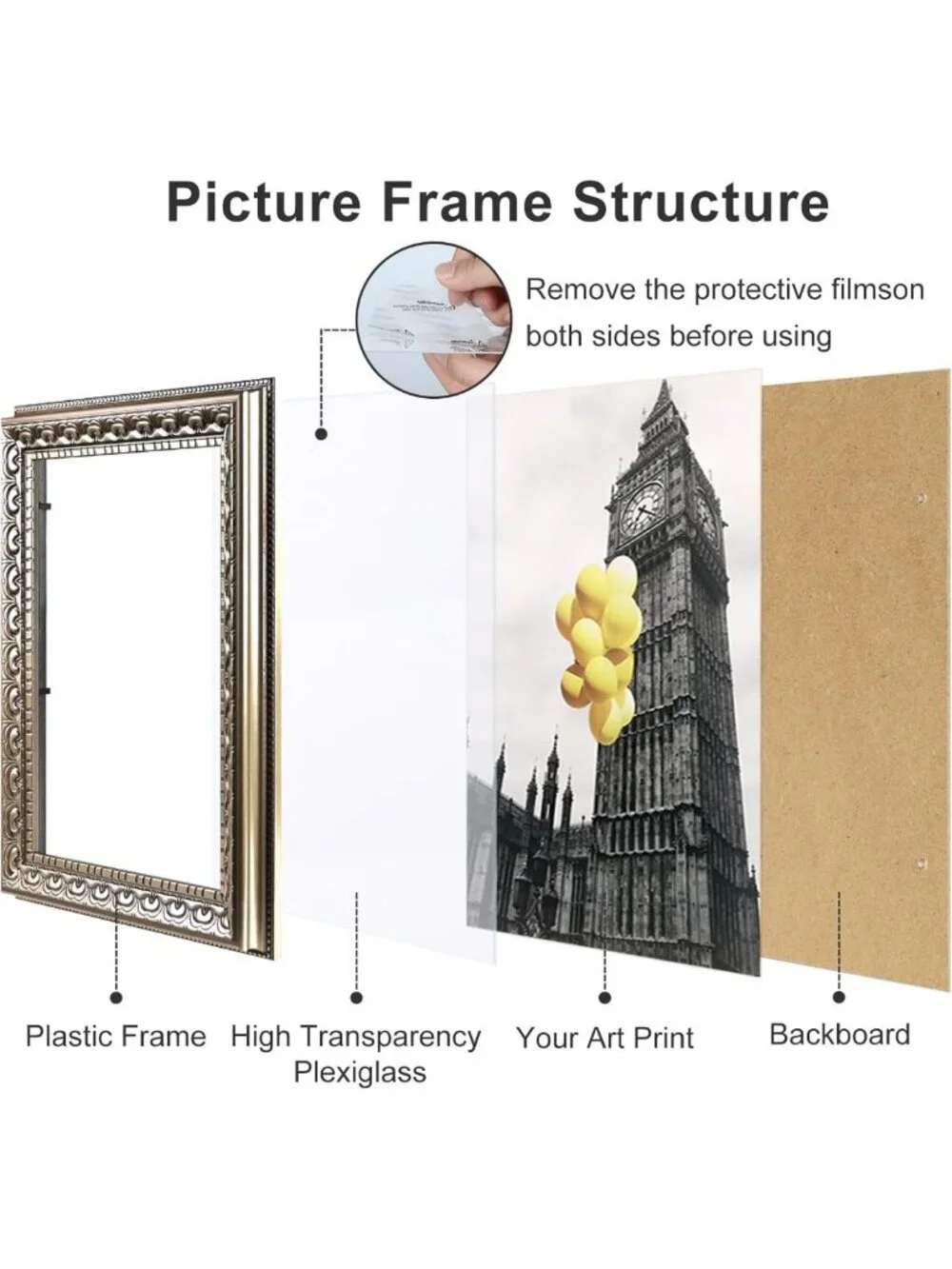 Ornate 8x10 Vintage Picture Frame - Antique Silver Wall Decor, Elegant Design